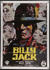 8t673 BILLY JACK Italian 1p 1971 Tom Laughlin, Delores Taylor, great different Ermanno Iaia art!