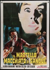 8t682 BLOOD & LACE Italian 1p 1971 different horror art of creepy guys with bound woman by Morini!