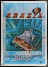 8t689 BRAZIL Italian 1p 1985 Terry Gilliam, cool sci-fi fantasy art by Lagarrigue!