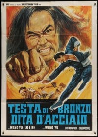 8t691 BRONZE HEAD & STEEL ARM Italian 1p 1972 Tong Tou Tie Bei, great kung fu action artwork!