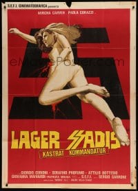 8t699 CAPTIVE WOMEN II: ORGIES OF THE DAMNED Italian 1p 1976 Aller art of naked girl & swastika!