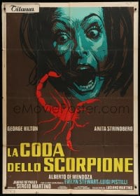 8t700 CASE OF THE SCORPION'S TAIL Italian 1p 1971 wild artwork of terrified girl & scorpion!