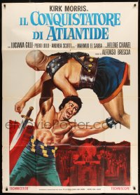 8t715 CONQUEROR OF ATLANTIS Italian 1p R1972 art of Kirk Morris as Hercules by Luca Crovato!
