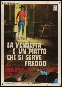 8t736 DEATH'S DEALER Italian 1p 1971 cool spaghetti western art by Rodolfo Gasparri!