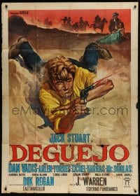 8t739 DEGUEYO Italian 1p 1966 great spaghetti western art of Jack Stuart with gun on ground!