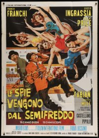 8t752 DR. GOLDFOOT & THE GIRL BOMBS Italian 1p 1966 Mario Bava, art of sexy girls w/Franco & Ciccio