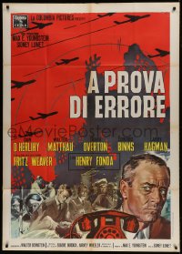 8t758 FAIL SAFE Italian 1p 1965 different art of Henry Fonda with the red phone, Sidney Lumet!