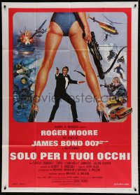 8t767 FOR YOUR EYES ONLY Italian 1p 1981 Roger Moore as James Bond 007, art by Brian Bysouth!