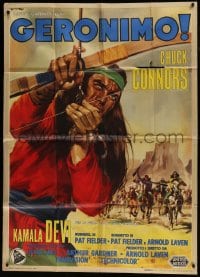 8t776 GERONIMO Italian 1p 1962 Casaro art of Chuck Connors as the famous Native American Indian!