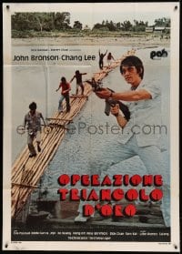 8t783 GOLDEN TRIANGLE Italian 1p 1975 Filipino/Hong Kong crime thriller, great bridge-crossing image!