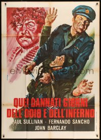 8t792 HELL IN THE AEGEAN Italian 1p R1970s Stefano art of World War II soldier getting stabbed!