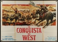 8t803 HOW THE WEST WAS WON horizontal Italian 1p 1964 John Ford classic, cool Reynold Brown art!