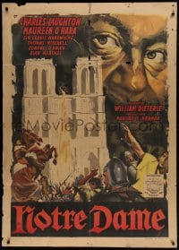 8t806 HUNCHBACK OF NOTRE DAME Italian 1p R1960s cool different art of Charles Laughton!
