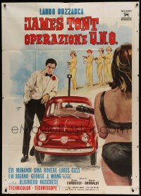 8t819 JAMES TONT OPERATION UNO Italian 1p 1965 Putzu art of spy Lando Buzzanca surrounded by girls!