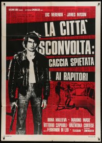 8t825 KIDNAP SYNDICATE Italian 1p 1975 full-length Luc Merenda in leather jacket with machine gun!