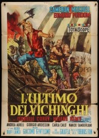 8t835 LAST OF THE VIKINGS Italian 1p 1962 L'Ultimo dei Vikinghi, different art of Cameron Mitchell!