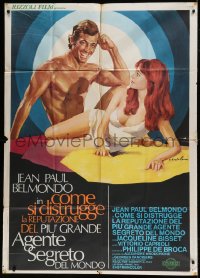 8t837 LE MAGNIFIQUE Italian 1p 1976 Ciriello art of sexy Jacqueline Bisset & Jean-Paul Belmondo!