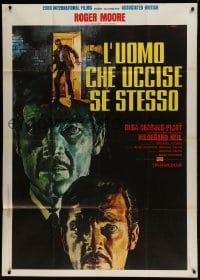 8t851 MAN WHO HAUNTED HIMSELF Italian 1p 1973 cool different Gasparri art of Roger Moore!