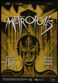 8t856 METROPOLIS Italian 1p R2010 Fritz Lang, classic robot art from the first German release!