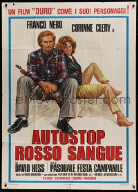 8t864 NAKED PREY Italian 1p 1977 Autostop rosso sangue, Sciotti art of Franco Nero & Corinne Clery!