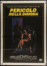 8t889 PERIL Italian 1p 1985 Peril en la Demeure, Piovano art of sexy lovers in danger!
