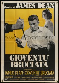 8t899 REBEL WITHOUT A CAUSE Italian 1p R1970s Nicholas Ray, different c/u of James Dean with knife!