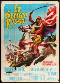 8t903 RED SHEIK Italian 1p 1962 cool art of Channing Pollock on horse by Enrico De Seta!