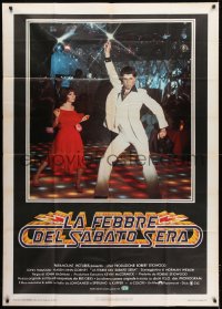 8t913 SATURDAY NIGHT FEVER Italian 1p 1978 disco dancers John Travolta & Karen Lynn Gorney!