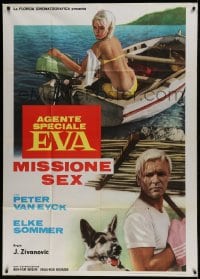8t918 SEDUCTION BY THE SEA Italian 1p 1966 sexy Elke Sommer, Peter Van Eyck & German Shepherd!