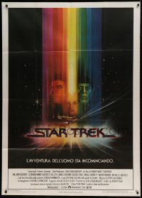8t944 STAR TREK Italian 1p 1980 cool art of William Shatner & Leonard Nimoy by Bob Peak!