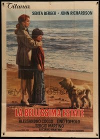 8t946 SUMMER TO REMEMBER Italian 1p 1974 art of Senta Berger & son on beach by Averardo Ciriello!