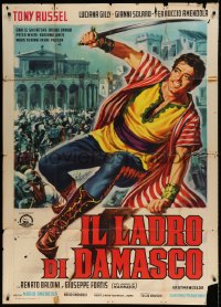 8t951 SWORD OF DAMASCUS Italian 1p 1964 Il Ladro di Damasco, cool art of hero Tony Russell!