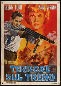 8t964 TIME BOMB Italian 1p R1964 Terror on a Train, different art of Glenn Ford & Anne Vernon!
