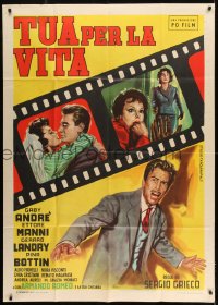 8t971 TUA PER LA VITA Italian 1p 1954 cool film strip art by Studio-Tarquini-Palt!