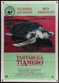 8t972 TURTLE DIARY Italian 1p 1986 fantastic art of sea turtle on the beach by Andy Warhol!