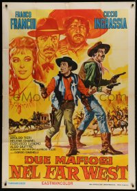 8t974 TWO GANGSTERS IN THE WILD WEST Italian 1p 1965 Franco & Ciccio, Casaro spaghetti western art!