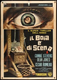 8t975 TWO ON A GUILLOTINE Italian 1p 1965 best different gruesome horror art by Sandro Symeoni!