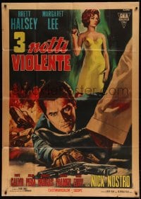 8t990 WEB OF VIOLENCE Italian 1p 1966 Casaro art sexy Margaret Lee over Halsey reaching for gun!