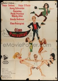 8t993 WHAT'S NEW PUSSYCAT Italian 1p 1965 great Frazetta art of Woody Allen, O'Toole & sexy babes!