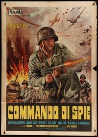 8t994 WHEN HEROES DIE Italian 1p 1970 art of WWII soldier Craig Hill in battle by Mario Piovano!