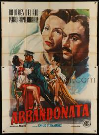 8t129 ABANDONADAS Italian 2p 1949 different Ciriello art of Dolores Del Rio & Pedro Armendariz!