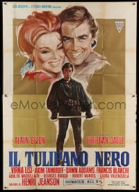 8t146 BLACK TULIP Italian 2p 1964 great art of heroic swashbuckler Alain Delon & Virna Lisi!