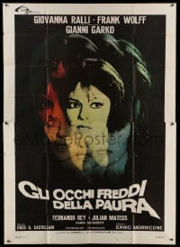 8t157 COLD EYES OF FEAR Italian 2p 1971 cool psychedelic image of sexy Giovanna Ralli!