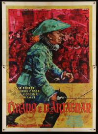 8t166 CYRANO ET D'ARTAGNAN Italian 2p 1964 Abel Gance, different art of Jose Ferrer by Piero Iaia!