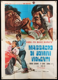 8t175 DUEL OF FISTS Italian 2p 1973 Quan Ji, kung-fu, boxing, karate, cool different art!