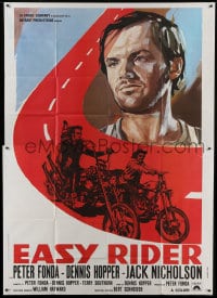 8t177 EASY RIDER Italian 2p R1970s different art of Peter Fonda, Dennis Hopper & Jack Nicholson!