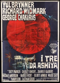 8t188 FLIGHT FROM ASHIYA Italian 2p 1964 cool different art of Yul Brynner, Widmark & Chakiris!
