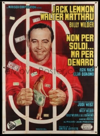 8t189 FORTUNE COOKIE Italian 2p 1966 different art of Jack Lemmon & dollar sign, Billy Wilder!