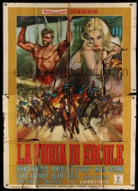 8t190 FURY OF HERCULES Italian 2p 1963 La Furia di Ercole, cool Gasparri sword & sandal art!