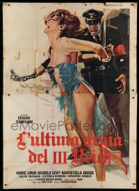 8t192 GESTAPO'S LAST ORGY Italian 2p 1977 Piovano art of Nazis manhandling half-naked woman!